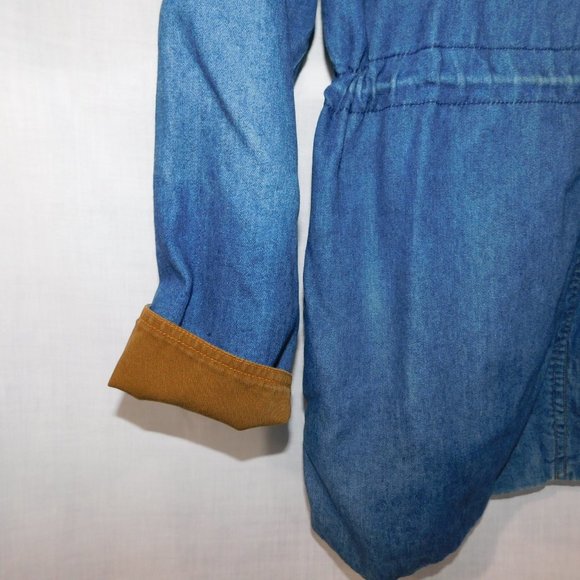 VTG 90s ELLE SPORT Womens 12 Denim Chambray Light Work chore Casual Jacket - Picture 8 of 14